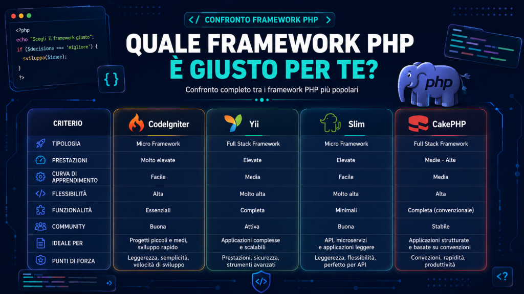 Confronto Framework Php